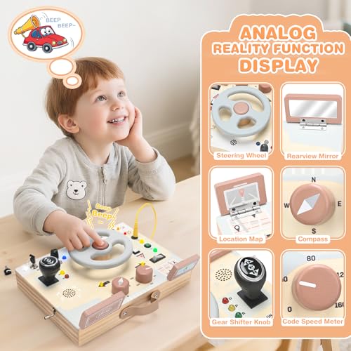 Image of Joyreal Montessori Toddler Busy Board - Montessori Toys for 1 2 3 Years Old