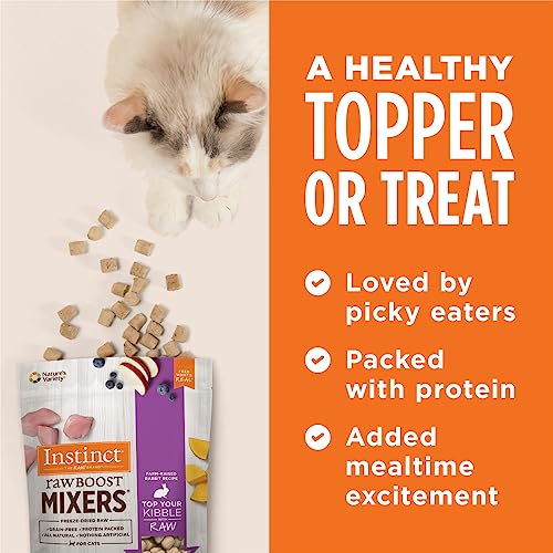 Instinct Raw Boost Mixers Freeze Dried Cat Food Topper, Grain Free - Farm-Raised Rabbit, 6 oz. Bag