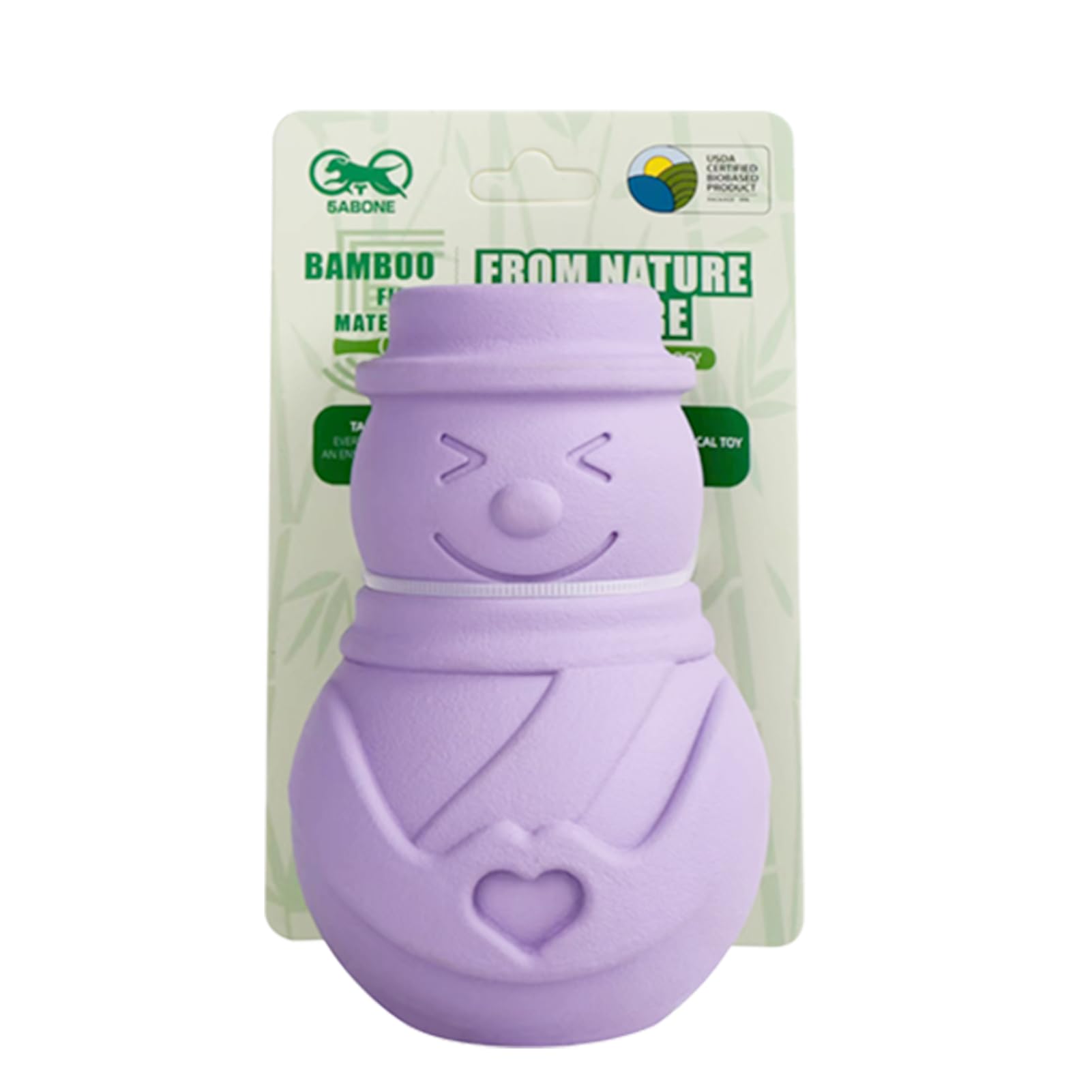 Melede 5ABONE Snowman-Shaped Biodegradable Rubber Dog Toys for Aggressive chewers - for Medium and Large Breeds