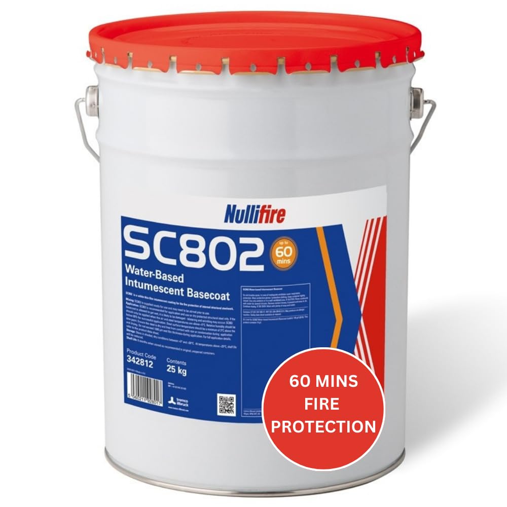 Nullifire SC802 Water Based 1hr Intumescent Steel Paint 5ltr, White