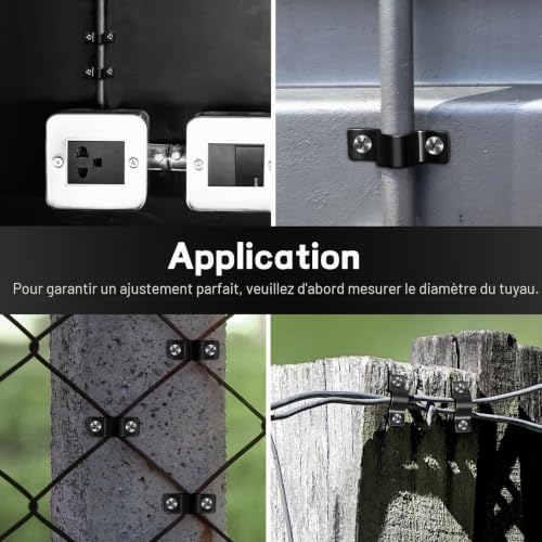 GoldOars 50 Pièces Colliers de Serrage Métallique 2 Trous Ø 6 mm – vue 6