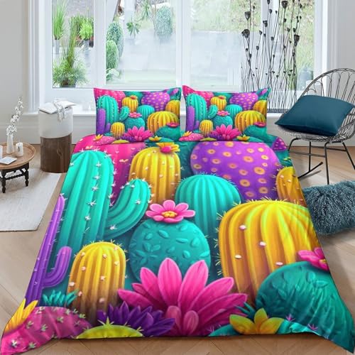 Housse de couette cactus 140x200 imprimé 3D super douce