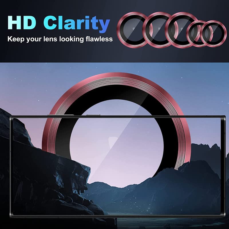 Image of Lens Care For Samsung Galaxy S23 Ultra Camera Lens Protector /9H Alloy Metalic Ring Film Tempered Glass Camera Cover Screen Guard For Samsung Galaxy s23 Ultra 5g (5 Pack, Black Diamond)
