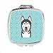 Checkerboard Blue Alaskan Malamute Compact Mirror44; 2.75 x 3 x .3 In.