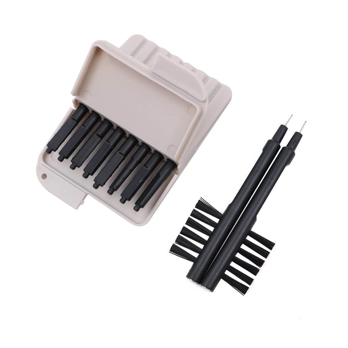 WANGCLHearing Aid Wax Guard Dust Proof Earwax Guard Filters Compatible With WIDEX PHONAK UNITRON Hearing Aid Accessories 1.2mm Hole - 8 PCS/Box+2pcs Brush