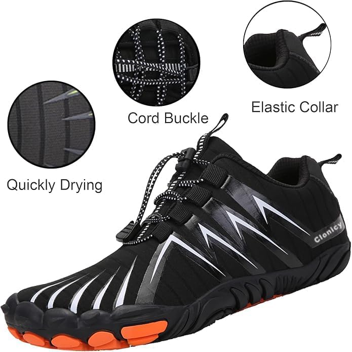 Wide Toe Box Hiking Shoes for Men Zero Drop Minimalist Design Barefoot Shoes Trail Running for Walking Workout Outdoor Activities Black - Image 3