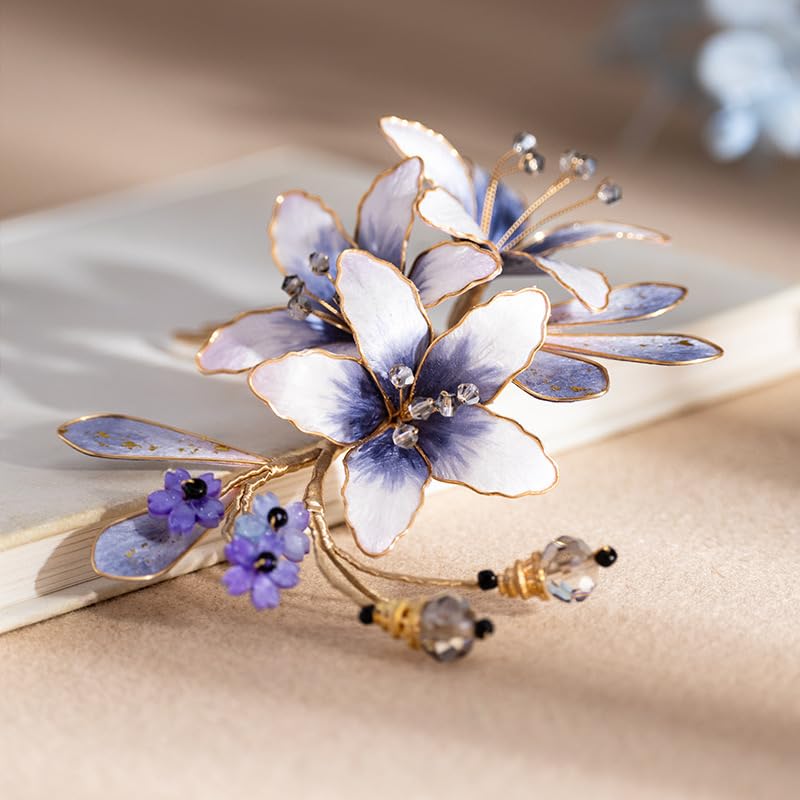 China's Intangible Cultural Heritage Velvet Flower Hair Comb Handmade Velvet Hair Comb for Women Silk Hair Comb Noble And Elegant Headwear Side Comb Suitable For Any Occasion