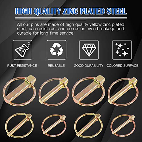 Glarks 30-teiliges Schwerlast-Lynchstift-Sortiment für Bauernhof, Traktoren, Anhänger, Lastwagen, Rasenmäher