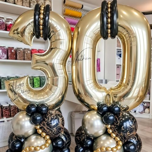 Image of Champagne Gold 9 Balloon Number,40 Inch Light Gold 9 Balloons Big Foil Mylar Helium Number 9 Balloon for Birthday Party Anniversary Decorations