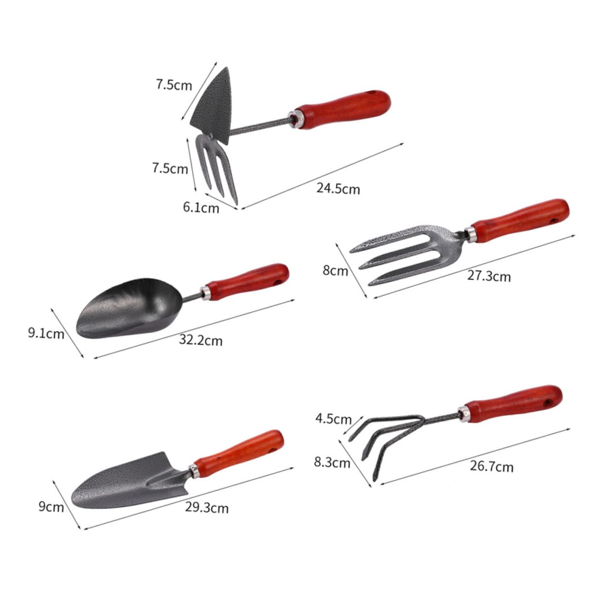 Ensemble D'outils de Jardinage 1 Set en Acier Inoxydable Pelle Légère et Râteau Ergonomique pour Jardin Extérieur Pratique