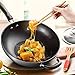 SMSOM Woks and Stir Fry Pans, Stir Fry Pan - Wok Pan with Lid, Nonstick Frying Pan, Cooking Utensils, Frying Pan for All Stoves (Black)