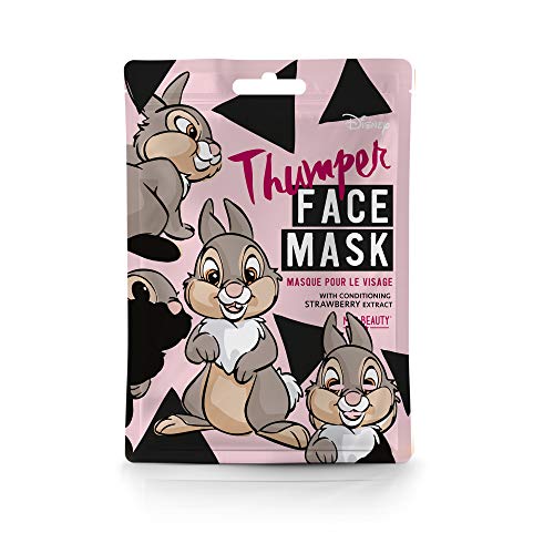 Belleza Facial MAD Beauty Mascarilla Facial Disney Tambor, Disney Animal Face Mask Thumper, Translúcido, Fresa