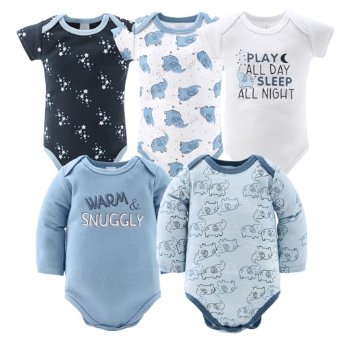 The Peanutshell Baby Layette Gift Set for Boys - 30 Piece Layette Set, Newborn to 9 Months Baby Boy Clothes - Elephant Blue3