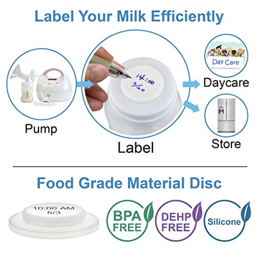 Image of Maymom Write & Reuse Baby Bottle Labels for Daycare /Sealing Disc Compatible with Philips Classic Bottles, Maymom Screw Ring. 6pcs