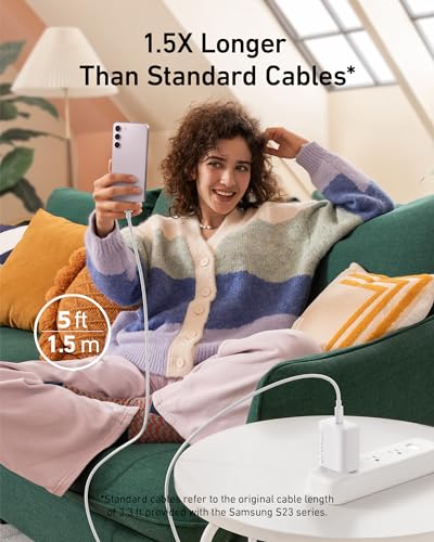 Image of Anker 25W USB-C Super Fast Charger, Anker Charger (Non-Foldable) with USBC Cable, Supports PPS Fast Charging for Samsung Galaxy S23 Ultra /S23+ /S23 /S22 /S21 /S20 /Note 20, & More 2Pack 5ft Cable Included