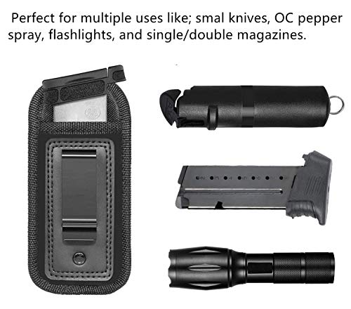 4-Pack Universal Iwb Magazine Holster Concealed Carry 9Mm .40 .45 | Inside The Waistband Mag Pouch | Mag Holster For Glock 43 17 Sig 1911 S&W M&P | Fits Any 7 10 15 Round Clips For All Pistols #TOP2