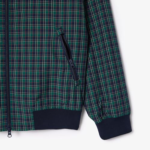 Image of Lacoste Men's Plaid Bomber Jacket W /Croc Badge