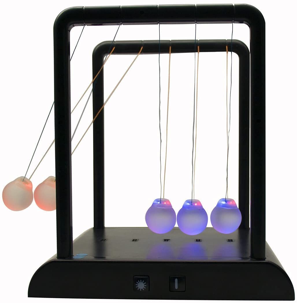 Newton's Cradle Desktop Gadget 3 LED Colors Ce Shine Light Ball Balance Ball