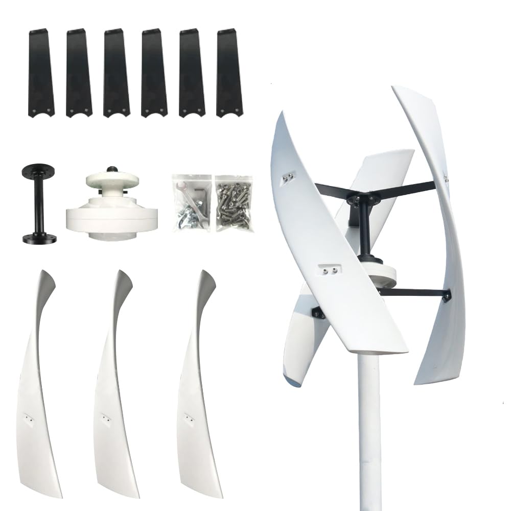 Turbina eólica vertical de 800W 12V/24V/48V con imán permanente, generador eólico con levitación magnética y controlador MPPT, sistema eólico silencioso para uso doméstico (12, Voltios)