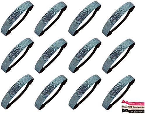 Kenz Laurenz 12 Pack Glitter Headbands U PICK (Available in LOTS of COLORS) - Elastic Stretch Sparkly Fashion Headband f