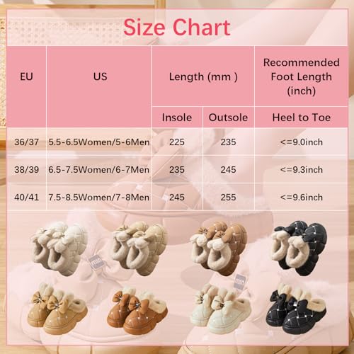 Bow Slippers, Women's Cute Bowknot Design Plush Lined Slipper Boots2