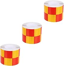 ULTECHNOVO 3 Rolos De Fita De Advertência Reflexiva Adesivos Reflexivos Para Carro Fita Amarela Fita Reflexiva Vermelha Fita De Advertência De Segurança Fita De Aro Que Brilha No Escuro Fita