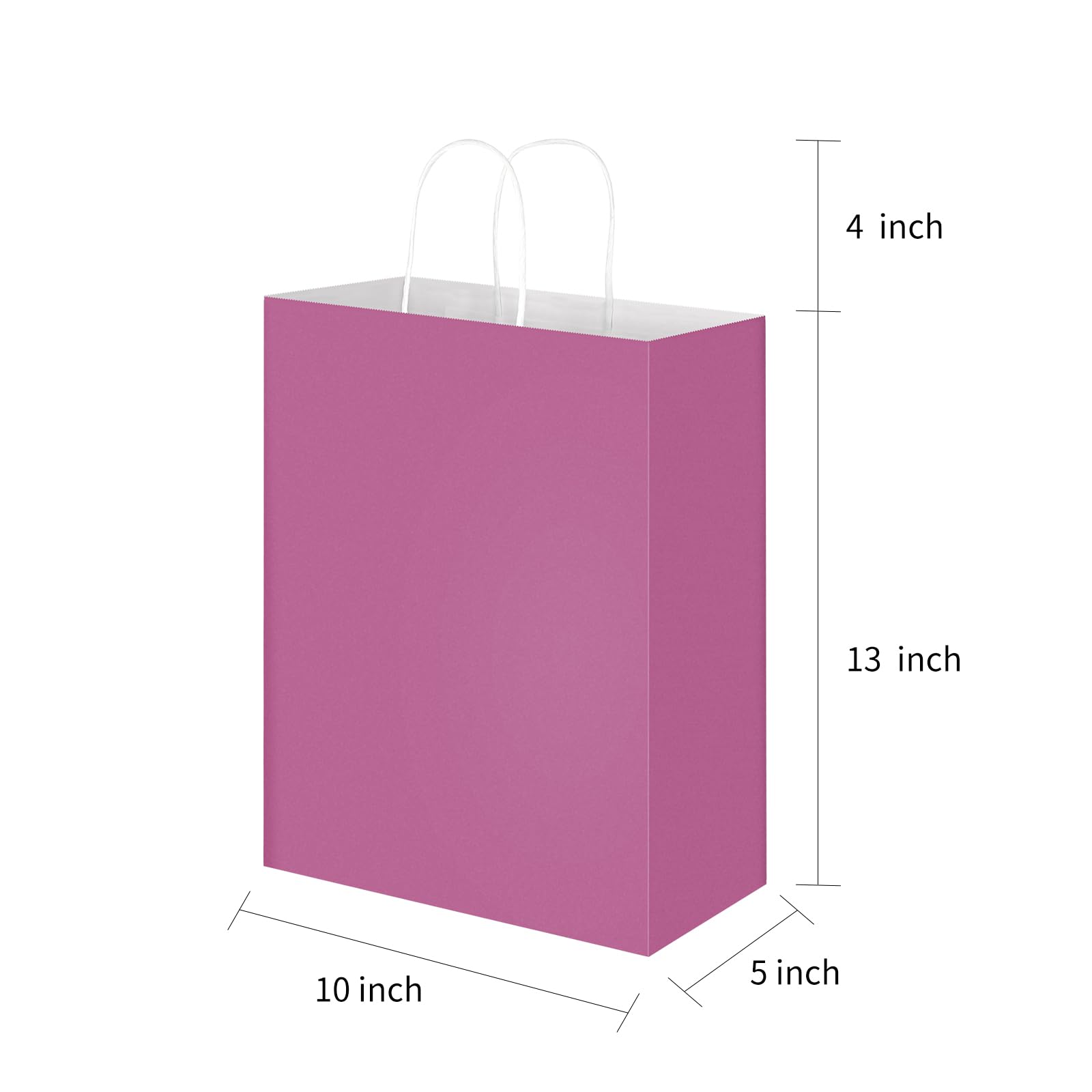 Oikss Confezione da 50 sacchetti regalo grandi in carta naturale con manici, 25 x 12 x 33 cm, sacchetti in carta kraft per feste di compleanno, generi alimentari, shopping, affari, sacchetti