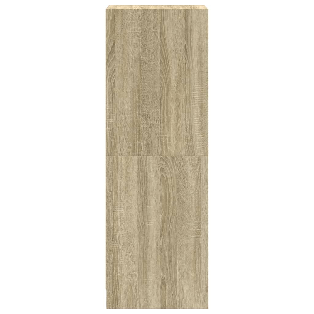 vidaXL Highboard, Beistellschrank mit Glastüren, Sideboard mit viel Stauraum, Schrank Kommode Hochschrank Wohnzimmer Schlafzimmer, Sonoma-Eiche