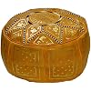 Moroccan Pouf Ottomans Hand Made Leather Luxury Footstools Cover Orange