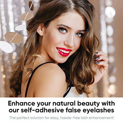 Self Adhesive Eyelashes 3 Pairs, Reusable Long Extension False Eyelashes Without Glue And Magnetic, Waterproof Lashes Three Different Types Natural Look For Makeup #TOP3