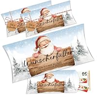 Wunscherfüller Geldgeschenk Weihnachten Verpackung, 8 Stück groß Geldgeschenke Kissenschachteln Geschenkbox Befüllen, Gutschein Verpackung Weihnachten, Geld und Süßigkeiten Geschenkverpackung