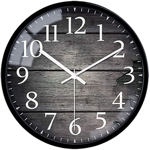 VIKMARI 12 Inch Silent Non-Ticking Wall Clock Retro Arabic Numerals Decorative Round Glass Wall Clocks Battery Operated Indoor Clocks Home Decor Wall Clock - Vintage Pattern Cover