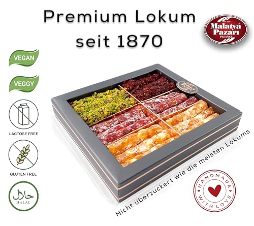 Palanci | Vegane Süßigkeiten Lokum Sticks | Türkische Süssigkeiten Mix 370 gr. | Premium Lokum seit 1870 | Turkish Delight | Vegan | Jelly Fruit mit Pistazien, Granatapfel | vegane Snacks (Klassik)