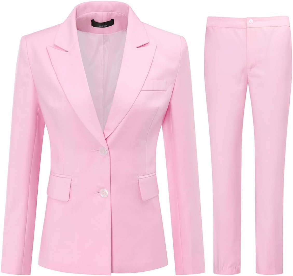 YUNCLOS Women's 2 Piece Office Work Suit Set One Button Blazer and Pants