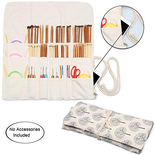 image for Teamoy Knitting Needles Holder Case(up to 14 Inches), Rolling Organize