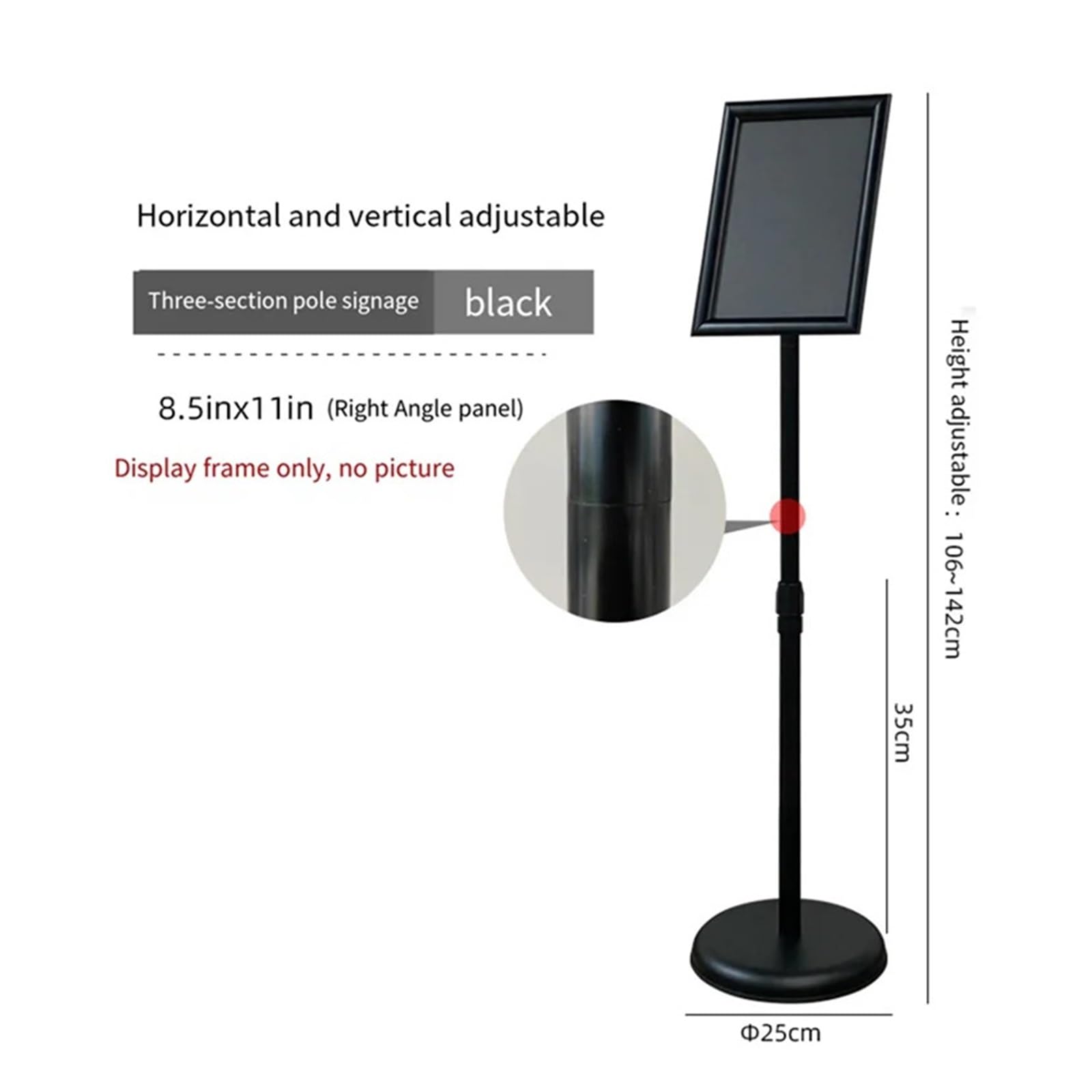Soporte de pedestal for suelo, for exteriores e interiores, for carteles publicitarios 8,5 x 11 pulgadas Soportes para información