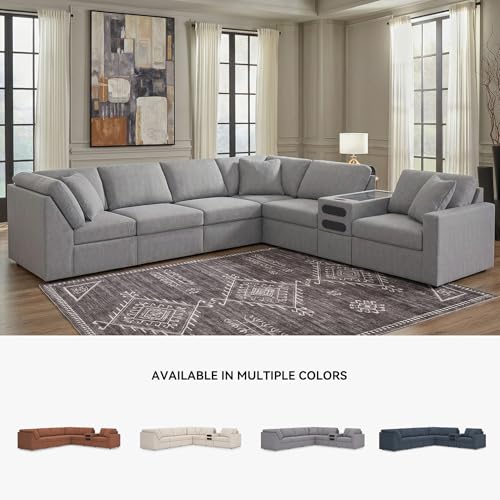 Image of Signature Design by Ashley Modular Sectional with Audio Console, Grey
