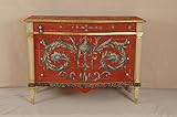  Louis XV Kommode gemalt Streifen - rot