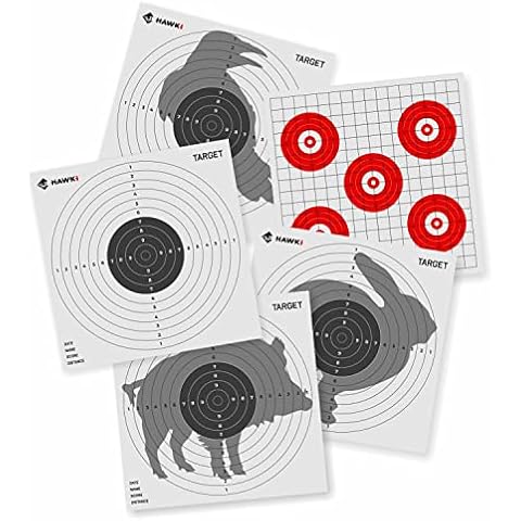 Hawki Paper Shooting Targets, Square 25cm (9.8in),Targets for Airguns, 9.8x9.8in Targets (100 Count) Cover