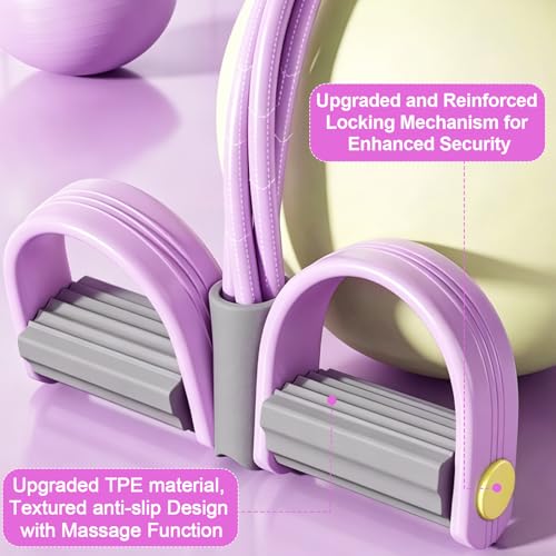 Image of Multifunction Tension Rope, 6-Tube Elastic Yoga Pedal Puller Resistance Band, Natural Latex Tension Rope Fitness Equipment, for Abdomen /Waist /Arm /Leg Stretching Slimming Training