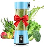 Cordless Personal Size Portable Blender - 12 Oz Blender for Smoothies and Shakes with BPA Free Traveling Juice Cup, 6 Blades for Powerful Blending, Suit for Sports/Travel/Home