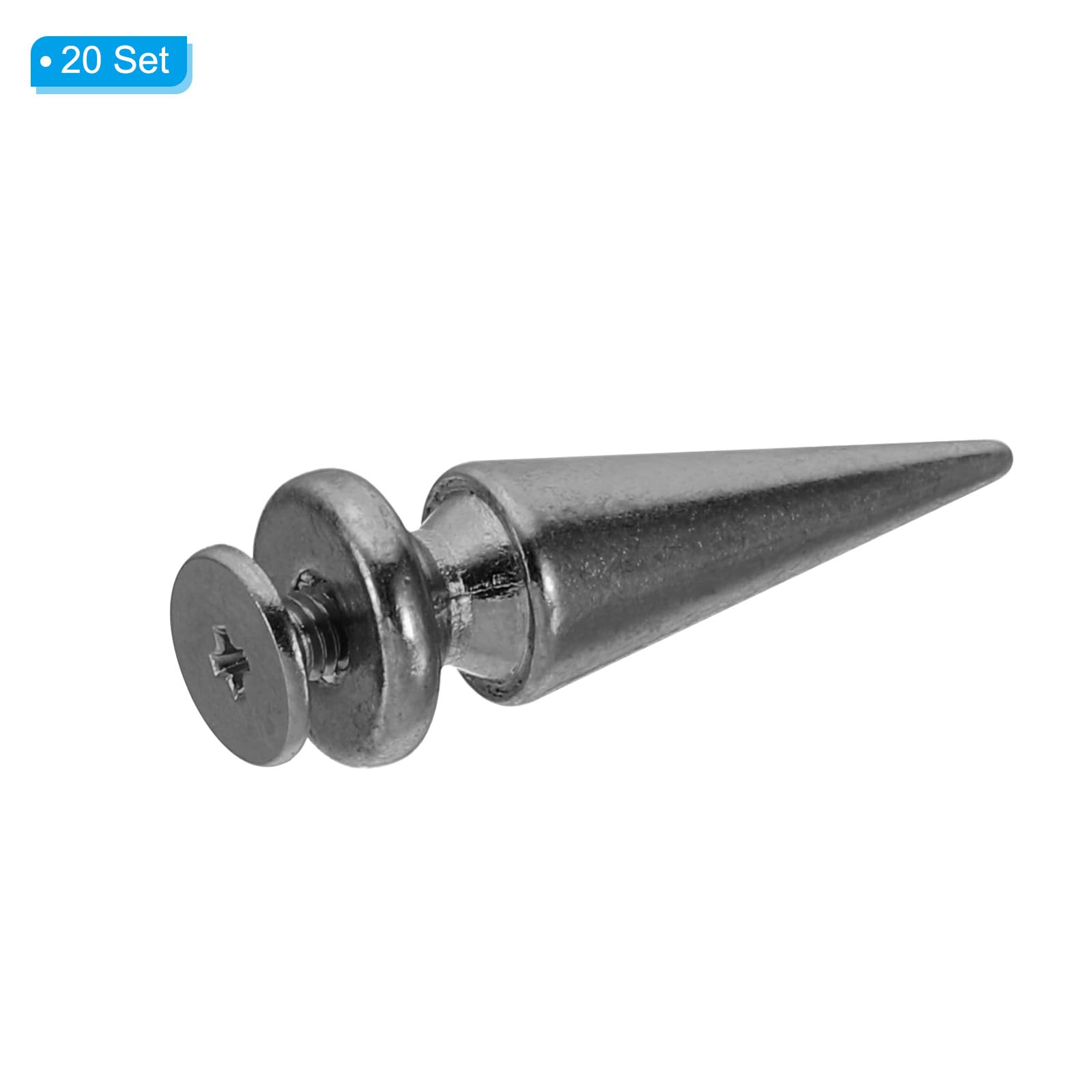 PATIKIL 26mm Studs for Clothing 20 Sets Studs and Spikes Leather Rivets Cone Spikes Metal Screw Studs for Clothing Leather Crafts Fabric Shoes Punk Bag Leathercraft - Image 3