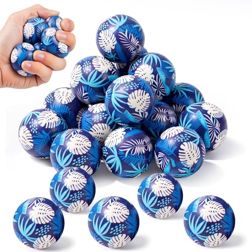 Capoda 24 Pieces Tropical Party Favors - Bulk 1.4 Inch Hawaiian Stress Balls, Squeeze Sensory Toys for Farm Animal Birthday Party Favors Goodie Bags Stuffers Office Anxiety Fidget Touch Gifts