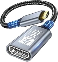 ZEENVIC Micro HDMI auf HDMI Adapter, 4K@60Hz Micro HDMI to HDMI 3D 1080P Typ D auf A Adapterkabel Kompatibel mit Raspberry Pi 5/4, Kamera A6300 A6400, HDR und ARC, ODROID, Hero usw