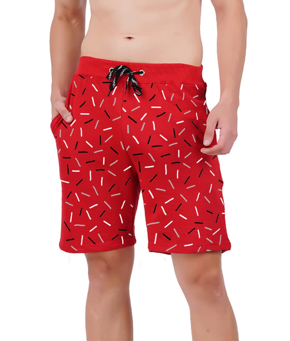 Men's Red Cotton Regular Shorts- Dash-image-46