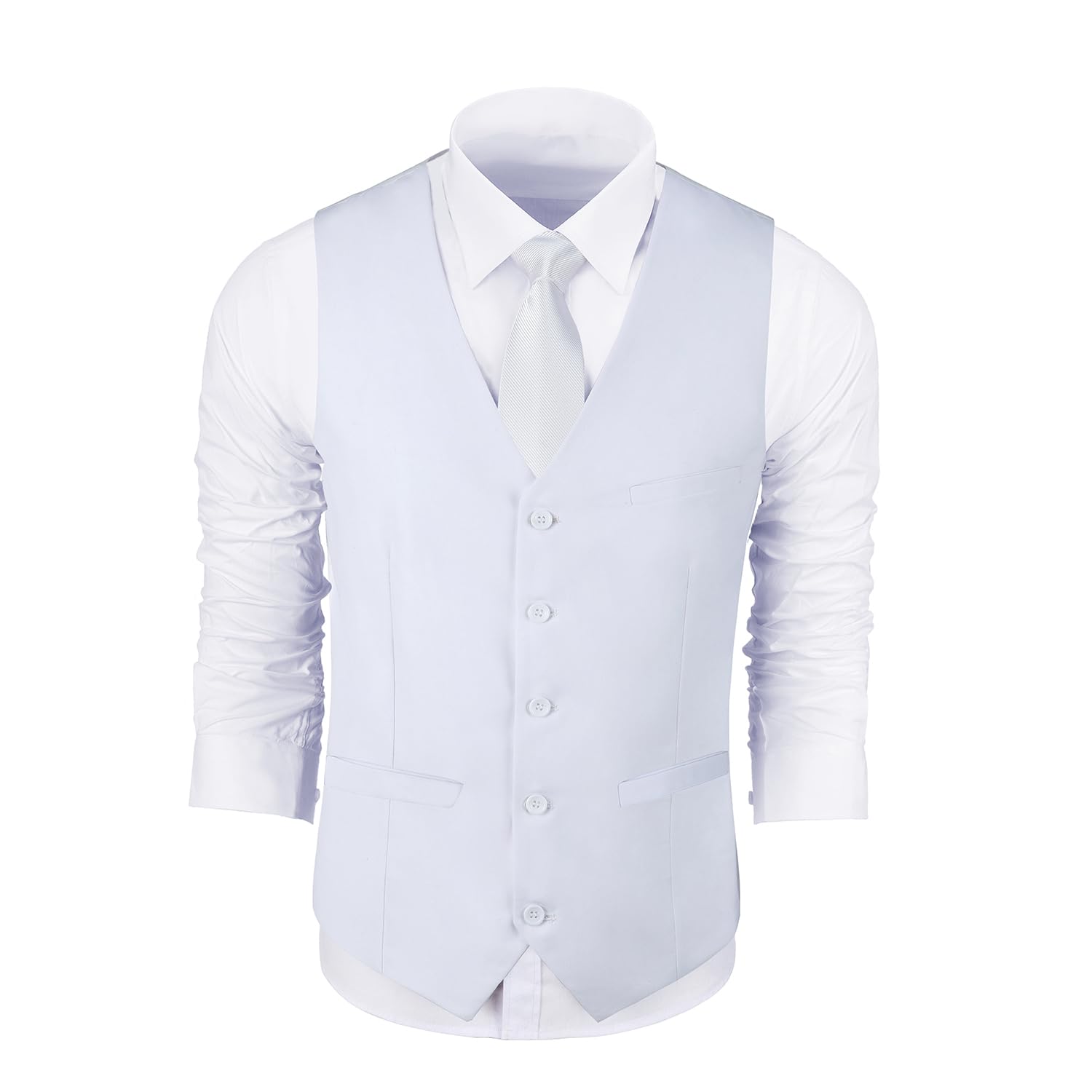 Bakerbear Mens Suit Vests V-Neck Casual Vest Dress for Men Formal Tuxedo Wedding Vests Men's Waistcoat