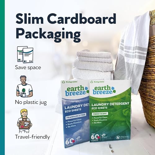 Earth Breeze Laundry Detergent Sheets - 30 Detergent Sheets - 60 Loads - Concentrated Liquidless Laundry Soap - No Plastic Jug - Fresh Scent - Image 4