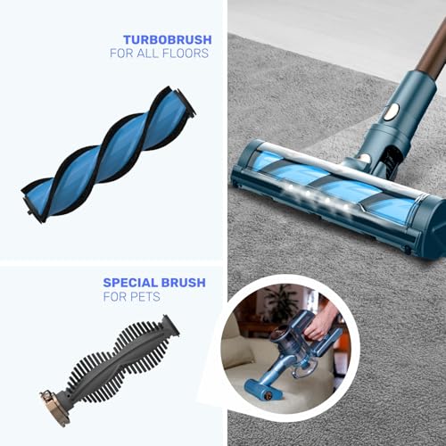 Miniatura 7 de Taurus Aspiradora Homeland Digital Animal Flex 415w 3 Velocidades Sin Cable Batería 3h 60min Autonomía Giro 180 Led Óptico 2 Cepillos