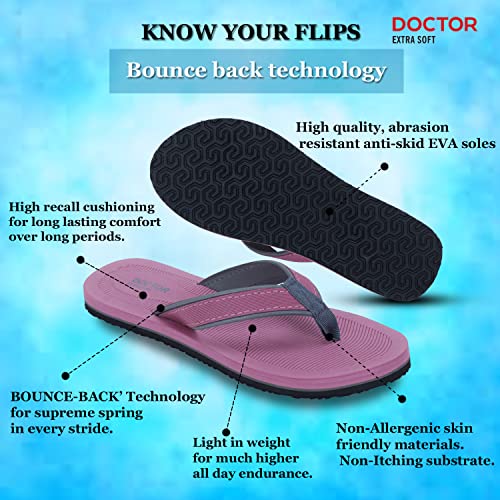 Image of DOCTOR EXTRA SOFT House Slipper for Women's Care Durable | Orthopaedic & Diabetic | Lightweight| Comfortable Footbed |Slippers for Girls & Ladies Daily Use D-05