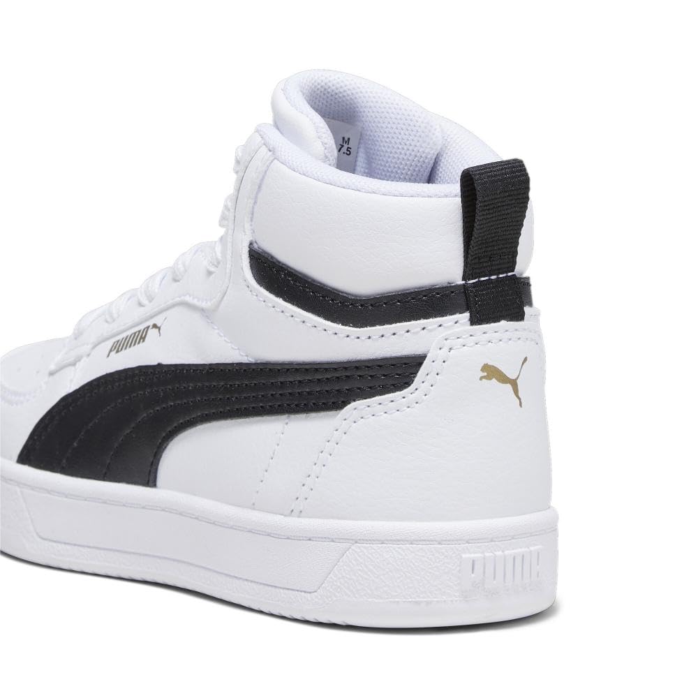 PUMA Shoes, Caven 2.0 Mid Sneaker, Blanco Negro-Dorado, 38 EU Unisex niños